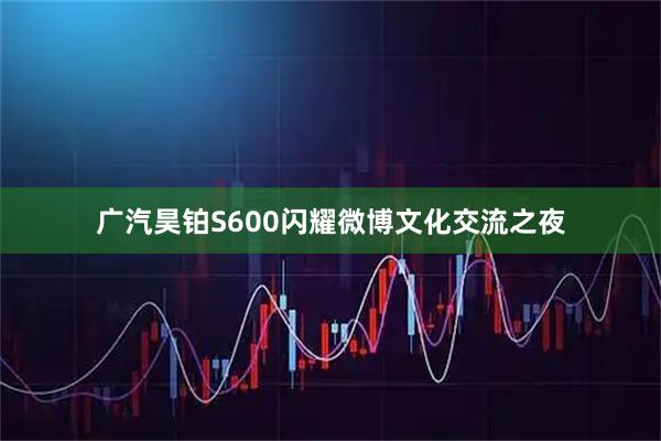广汽昊铂S600闪耀微博文化交流之夜